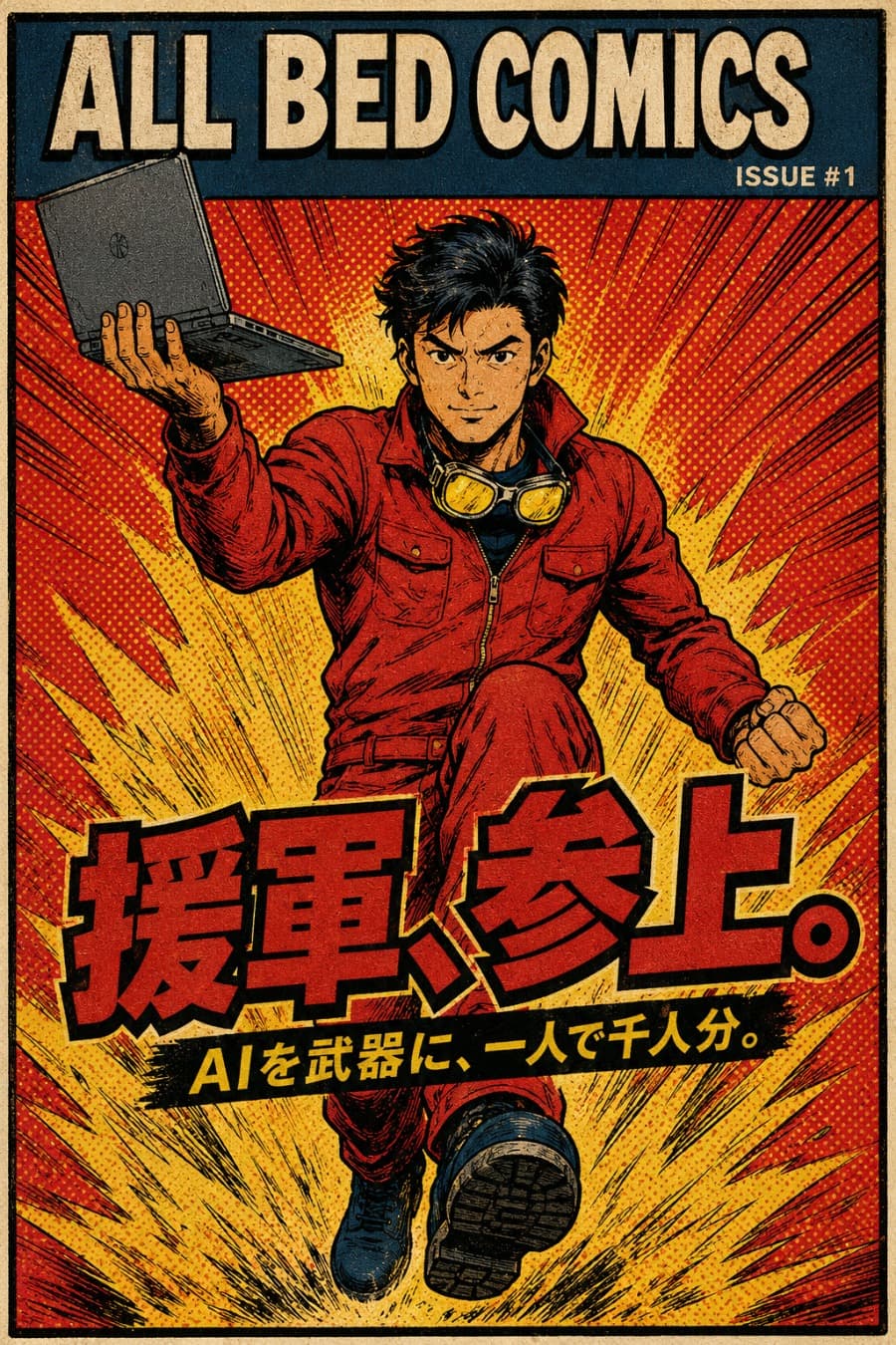 ALL BED COMICS ISSUE #1 の表紙 — 人を雇う。外注する。もう一つ、あります。